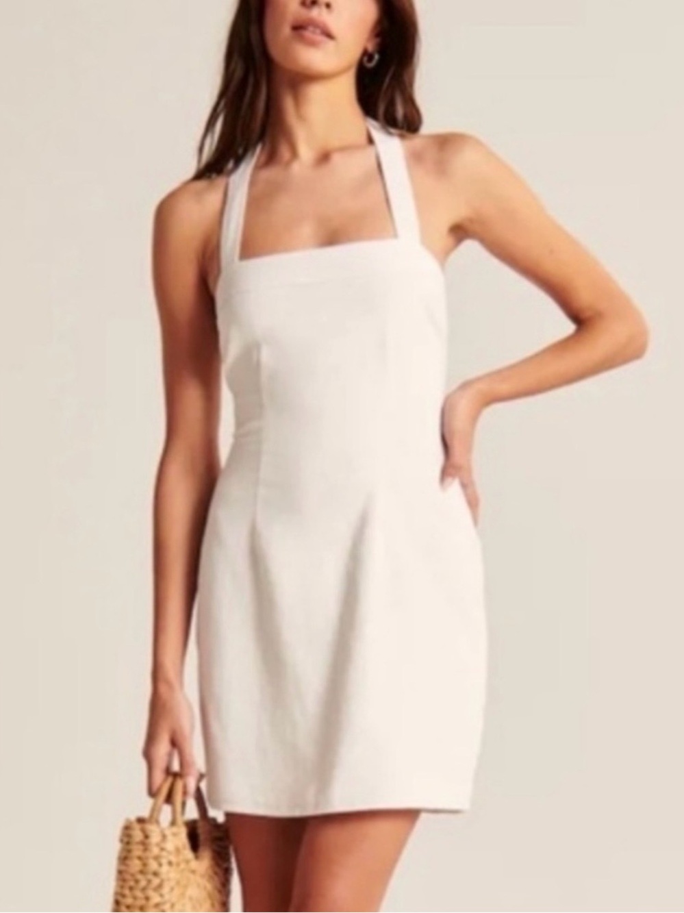 Abercrombie & Fitch White Halter Mini Dress